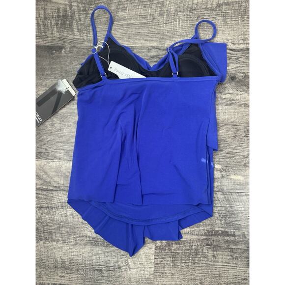 Magicsuit Rita Tankini Swimsuit Top Size 10 Twilight Blue Tiered Layers TOP ONLY - Picture 4 of 11